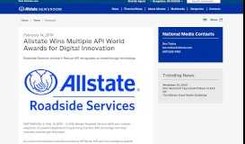 
							         Allstate Wins Multiple API World Awards for Digital Innovation | Allstate ...								  
							    