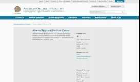 
							         Alpena Regional Medical Center - American College of Surgeons								  
							    