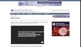 
							         Alpha Clinic | Stem Cells Portal - Stem Cells Journal Online Community								  
							    