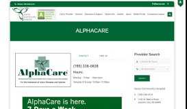 
							         AlphaCare Walk-In Clinic - AlphaCare | Geary Community Hospital								  
							    