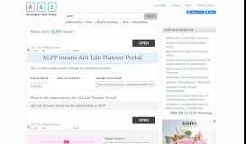 
							         ALPP - AIA Life Planner Portal in Undefined by AcronymsAndSlang.com								  
							    
