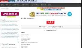 
							         ALS IAS: Delhi Centre | IAS EXAM PORTAL - India's Largest ...								  
							    