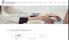 
							         ALS Instructors Certification Course - University Centre for Rural Health								  
							    