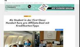 
							         Als Student in der First Class: Hundert Euro pro Affiliate-Deal mit ...								  
							    