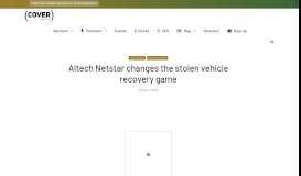 
							         Altech Netstar changes the stolen vehicle recovery game - COVER ...								  
							    