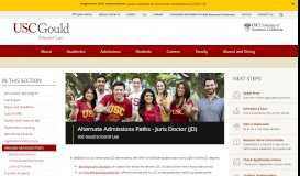 
							         Alternate Admissions Paths | USC Gould School of Law								  
							    