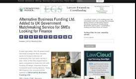 
							         Alternative Business Funding Ltd. Added to UK Government ...								  
							    