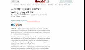 
							         Altierus to close Everett college, layoff 29 | HeraldNet.com								  
							    