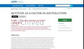 
							         ALTITUDE AS A FACTOR IN AIR POLLUTION | Risk Assessment Portal								  
							    
