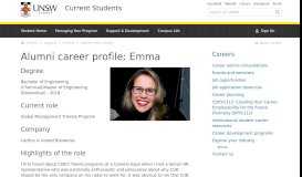 
							         Alumni career profile: Emma | UNSW Current Students								  
							    