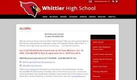 
							         Alumni Class Websites & Reunion News - Whittier High School								  
							    