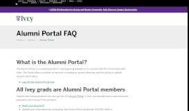 
							         Alumni Portal FAQ | Ivey Alumni								  
							    