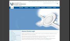 
							         Alumni Portal Login - University of West London								  
							    