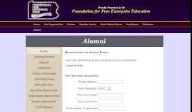 
							         Alumni Portal - Pennsylvania Free Enterprise Week								  
							    