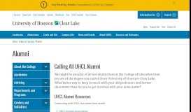 
							         Alumni | University of Houston-Clear Lake								  
							    