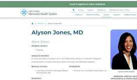 
							         Alyson Jones MD - Lake Charles Memorial Hospital								  
							    