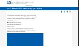 
							         Alzheimer's Disease and Healthy Aging Data Portal | CDC								  
							    