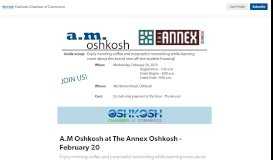 
							         A.M Oshkosh at The Annex Oshkosh - February 20 - Cerkl								  
							    