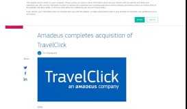 
							         Amadeus Completes Acquisition of TravelClick | Hospitality Solutions								  
							    