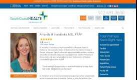 
							         Amanda H. Hendricks, M.D., FAAP | SouthCoast Health								  
							    