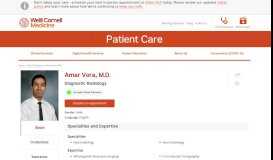 
							         Amar Vora, M.D. | Weill Cornell Medicine								  
							    