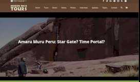 
							         Amaru Muru Peru: Star Gate? Time Portal? - Hidden Inca Tours								  
							    