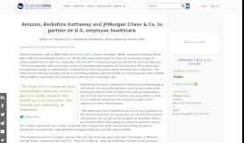 
							         Amazon, Berkshire Hathaway and JPMorgan Chase & Co. to partner ...								  
							    