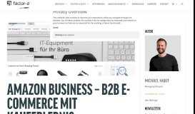 
							         Amazon Business - B2B E-Commerce mit Kauferlebnis | factor-a								  
							    