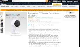 
							         Amazon Cloud Cam Indoor Security Camera, works with Alexa								  
							    