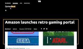 
							         Amazon launches retro gaming portal | VentureBeat								  
							    