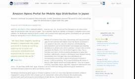 
							         Amazon Opens Portal for Mobile App Distribution in Japan | Business ...								  
							    
