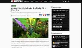 
							         Amazon Spain lists Portal Knights for PS4, Xbox One - Gematsu								  
							    