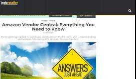 
							         Amazon Vendor Central: Everything You Need to Know - Web Retailer								  
							    