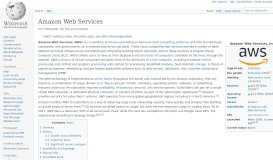 
							         Amazon Web Services - Wikipedia								  
							    
