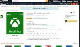 
							         Amazon.com: $20 Xbox Gift Card [Digital Code]: Video Games								  
							    