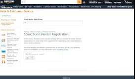 
							         Amazon.com Help: About State Vendor Registration								  
							    