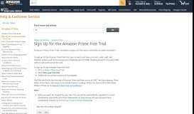 
							         Amazon.com Help: Sign Up for the Amazon Prime Free Trial								  
							    