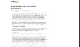 
							         AmazonSmile Participation Agreement - AmazonSmile Org Central								  
							    