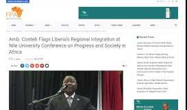 
							         Amb. Conteh Flags Liberia's Regional Integration at Nile University ...								  
							    