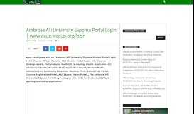 
							         Ambrose Alli University Ekpoma Portal Login | www.aaue.waeup.org ...								  
							    