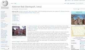 
							         Ambrose Hall (Davenport, Iowa) - Wikipedia								  
							    