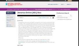 
							         America Online (AOL) Disc | National Museum of American History								  
							    