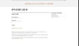 
							         American Academy in Rome Application Portal								  
							    