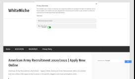 
							         American Army Recruitment 2019/2020 - Apply Online - whiteniche								  
							    