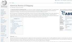 
							         American Bureau of Shipping - Wikipedia								  
							    