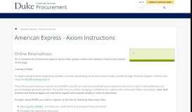 
							         American Express - Axiom Instructions | Procurement | Duke								  
							    