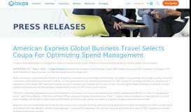 
							         American Express Global Business Travel Selects Coupa For ...								  
							    