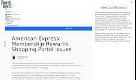 
							         American Express Membership Rewards Shopping Portal Issues ...								  
							    