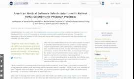
							         American Medical Software Selects Intuit Health Patient Portal ...								  
							    