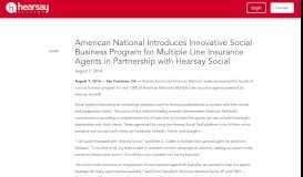 
							         American National Introduces Innovative Social Business Program for ...								  
							    